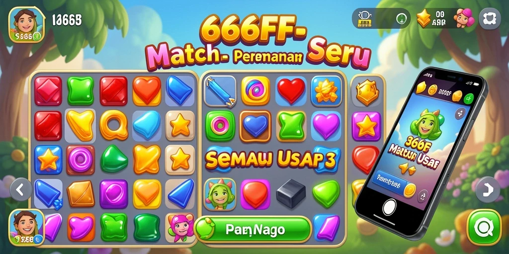 Tampilan gameplay seru dari 666FF dengan variasi Match-3.