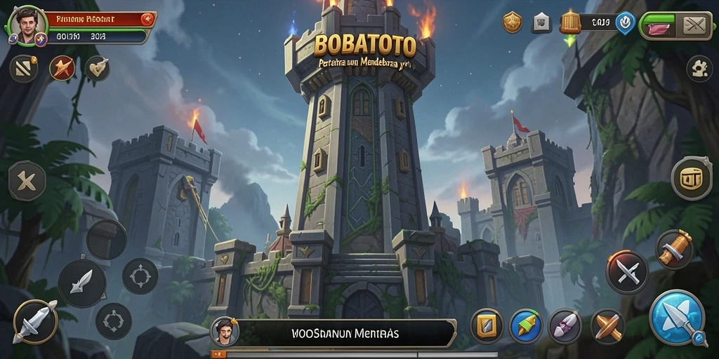 Tangkapan layar gameplay BOBATOTO yang menarik dalam pertempuran Tower Defense.