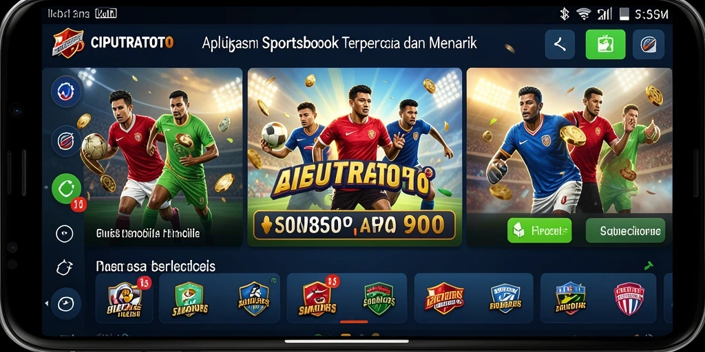 Tampilan antarmuka pengguna CIPUTRATOTO dengan fitur sportsbook.