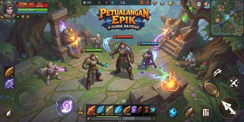 Tangkapan layar menampilkan pertarungan epik dalam game ARPG DKK.