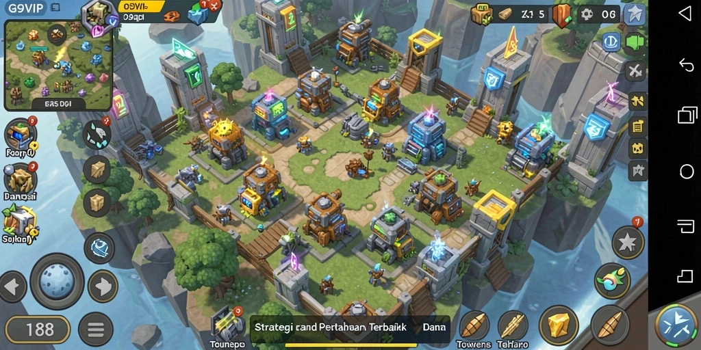 Tampilan gameplay G9VIP yang menegangkan dalam Tower Defense.