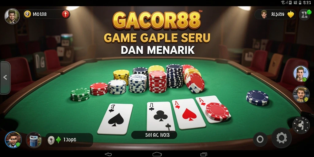 Tampilan permainan Gaple penuh warna dan menarik di GACOR88.