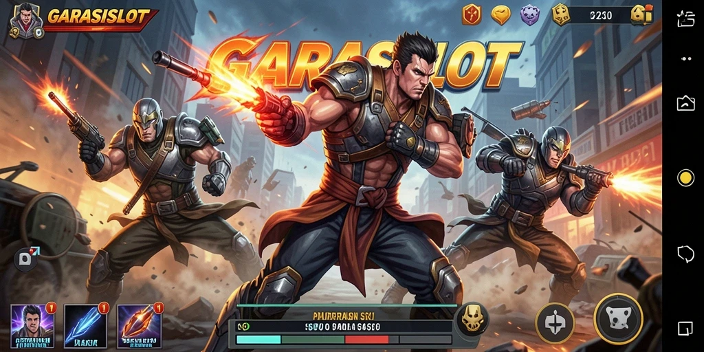Tampilan aksi seru dalam gameplay GARASISLOT yang menantang.
