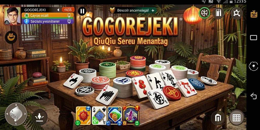 Tampilan gameplay seru GOGOREJEKI dalam permainan QiuQiu.