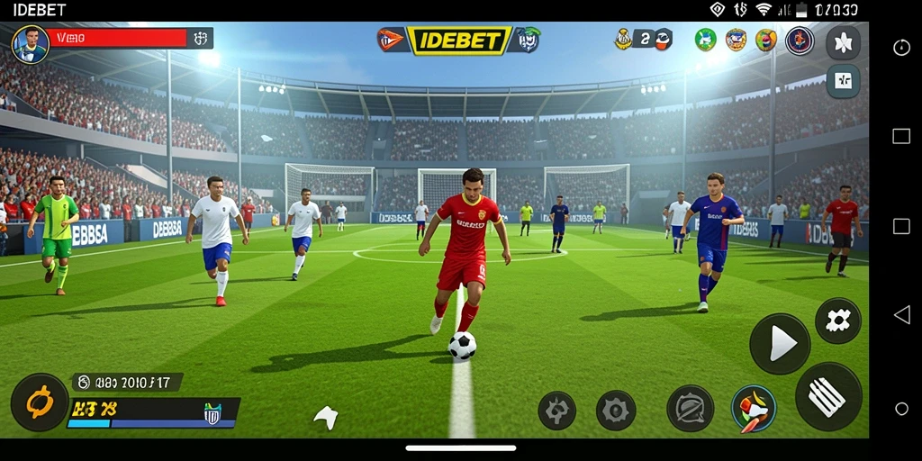 Tampilan menarik dari gameplay sepak bola di IDEBET.