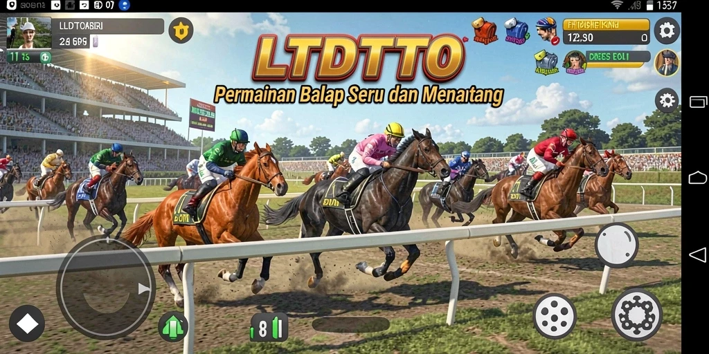 Tampilan screenshot LTDTOTO yang menampilkan aksi balapan yang mendebarkan.