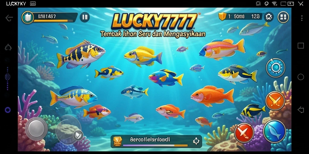 Tampilan gameplay seru dalam LUCKY777 saat menembak ikan.