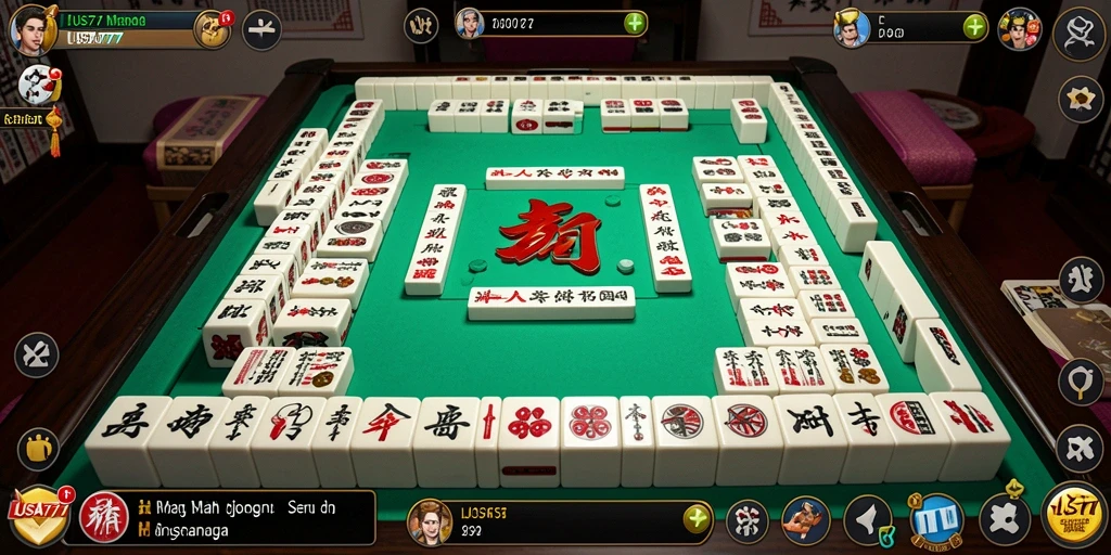 Screenshot LUSA777 menampilkan gameplay Mahjong yang menarik dan penuh warna.