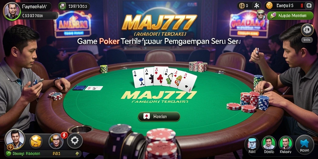 Tampilan gameplay Poker yang mendebarkan di MAJ777.