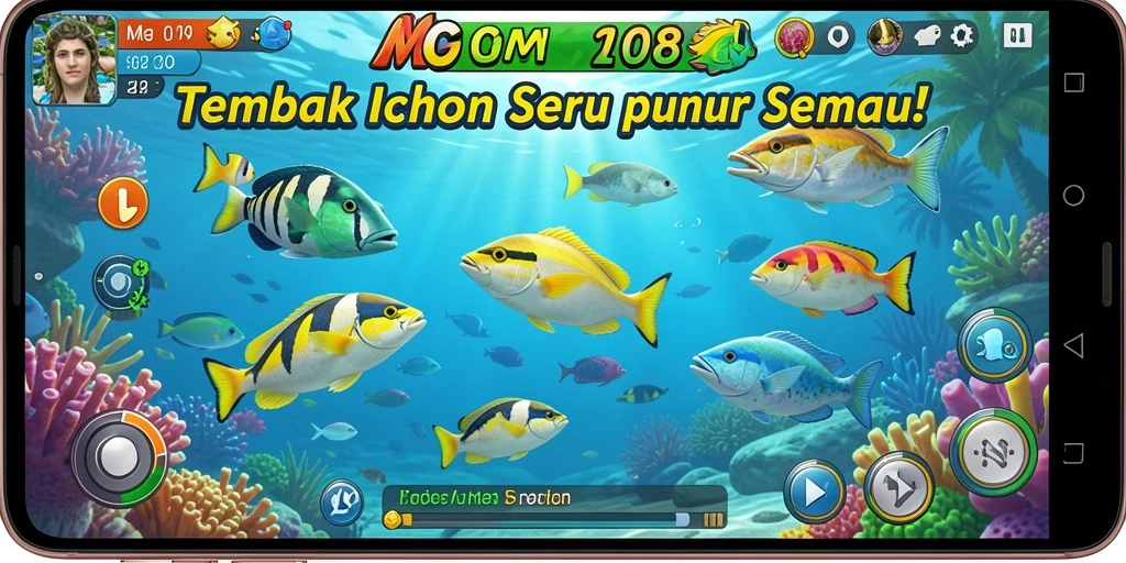 Tampilan gameplay seru dalam game Tembak Ikan MG108.