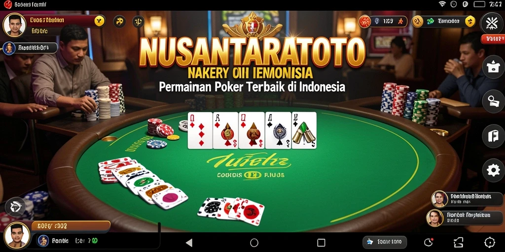 Screenshot gameplay Poker NUSANTARATOTO yang seru dan menegangkan.