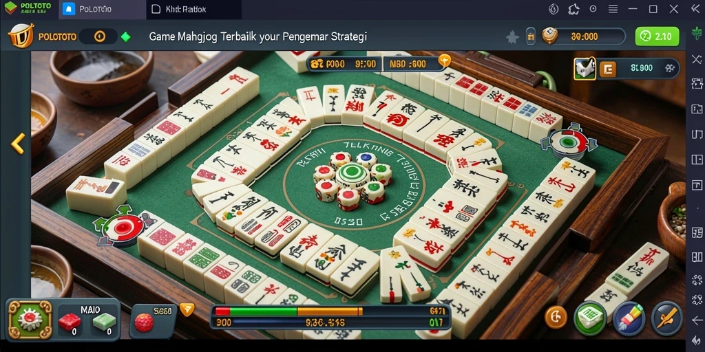 Screenshot utama POLOTOTO menampilkan gameplay Mahjong yang seru dan menantang.