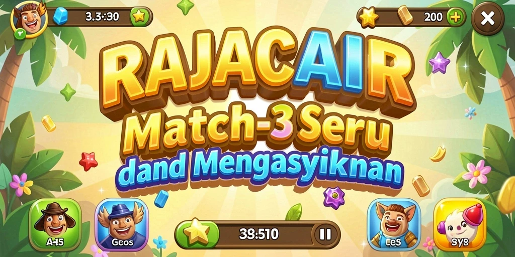 Tangkapan layar aktivitas permainan Match-3 yang seru.