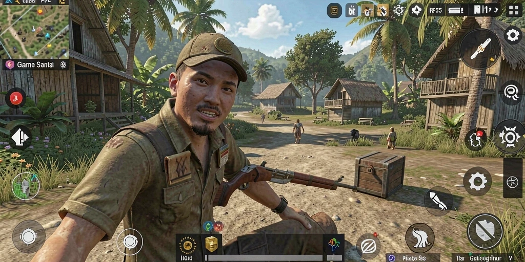 Tampilan gameplay RP55 yang penuh warna dan menarik.