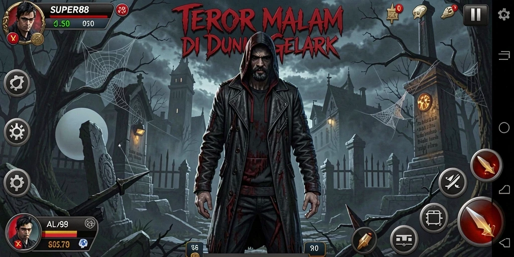 Tangkapan layar menampilkan gameplay Horror yang mendebarkan di SUPER88.