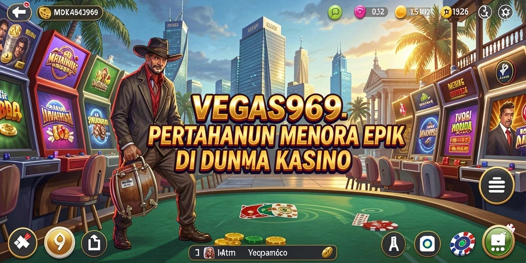 Tampilan gameplay <strong>VEGAS969</strong> dengan menara menakjubkan dan strategi seru.