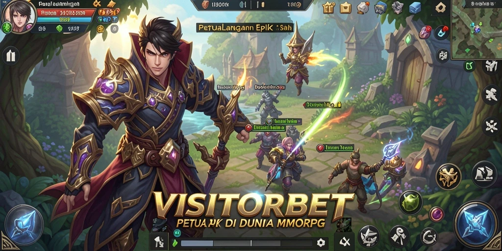 Tampilan gameplay <strong>VISITORBET</strong> yang menakjubkan di dunia MMORPG.