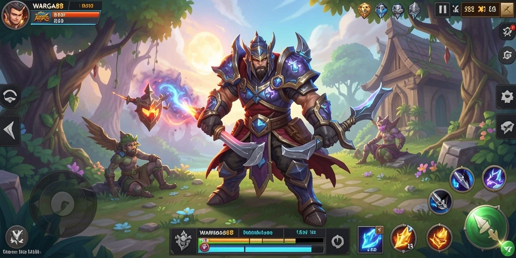 Tampilan gameplay WARGA88 yang menegangkan di arena pertempuran.