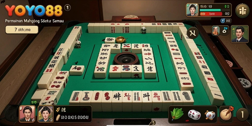 Tampilan gameplay Mahjong yang seru dan mendebarkan di YOYO88.